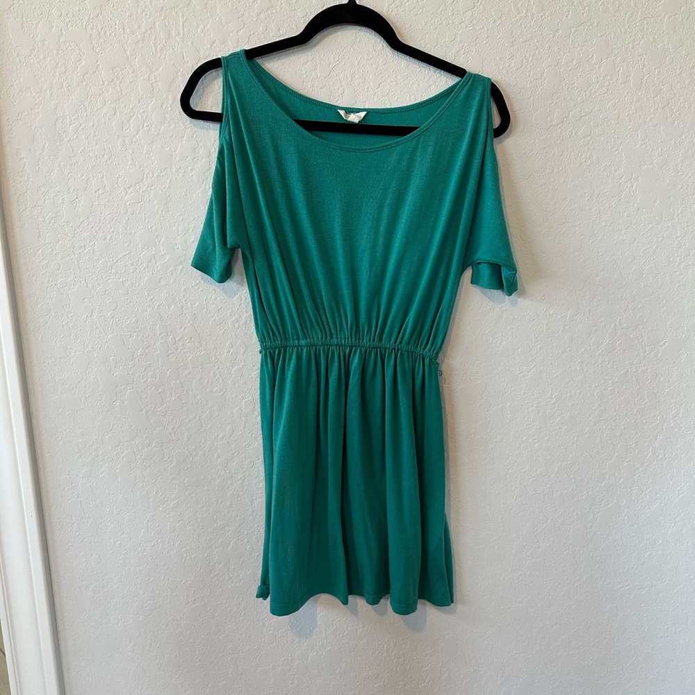 Teal Off-Shoulder Dress